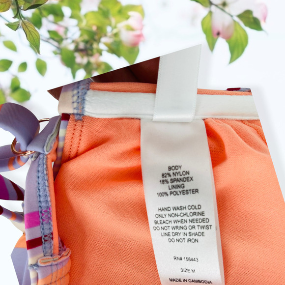 Hula Honey Vertical Stripe Bikini Bra Top Medium - Picture 8 of 8